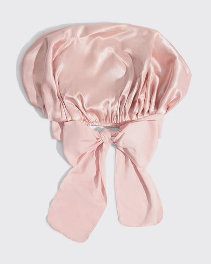 Adjustable Oversized Satin Bonnet- Blush